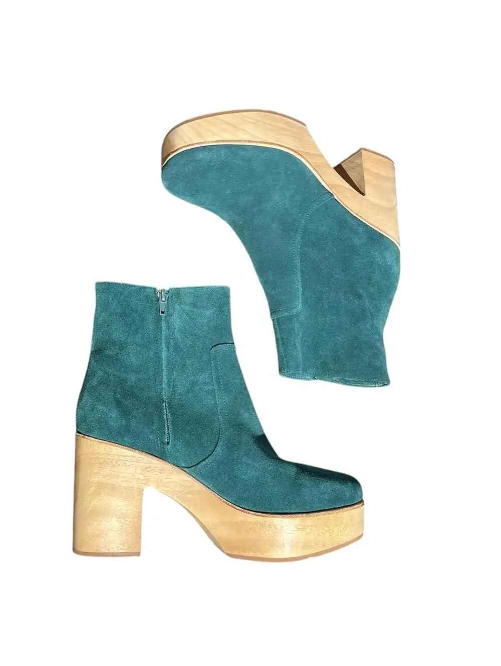 Charlotte Stone Women's Paz Suede Platform Chunky Boots Wood